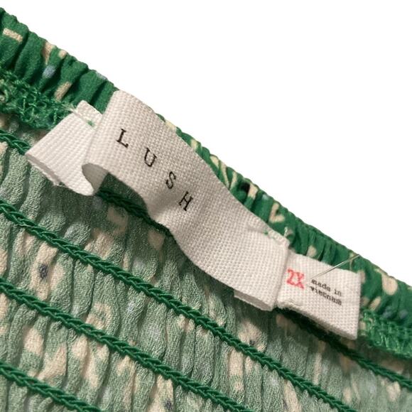 Women’s plus size cami 2X LUSH Floral Print Ruched boho cottage romantic fairy - Picture 10 of 11